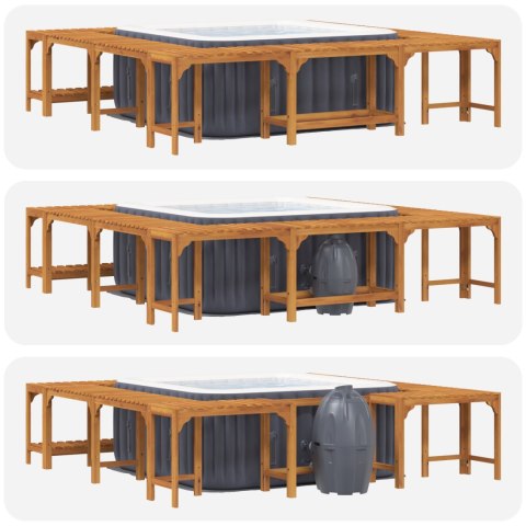 OTOCZENIE WANNY Z HYDROMASAŻEM BRĄZOWY 250X 250CM