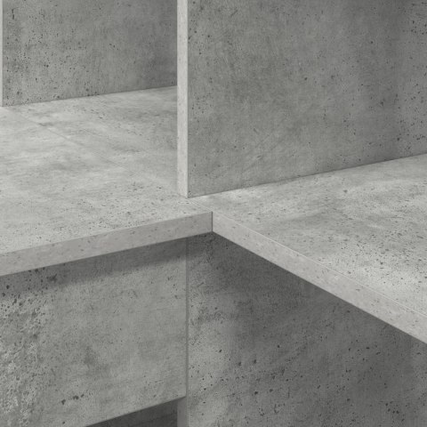 BIURKO NAROŻNE BETONOWY SZARY REGAŁ Z PÓŁKAMI KOMPUTEROWE NOWOCZESNE DO BIURA POKOJU