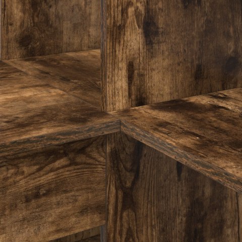 BIURKO NAROŻNE WĘDZONY DĄB REGAŁ Z PÓŁKAMI KOMPUTEROWE NOWOCZESNE DO BIURA POKOJU