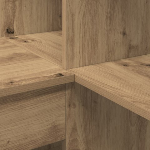 BIURKO NAROŻNE DĄB ARTISAN REGAŁ Z PÓŁKAMI KOMPUTEROWE NOWOCZESNE DO BIURA POKOJU