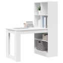 BIURKO Z PÓŁKĄ REGAŁEM BIAŁE 122X67X145CM