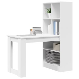 BIURKO Z PÓŁKĄ REGAŁEM BIAŁE 122X67X145CM