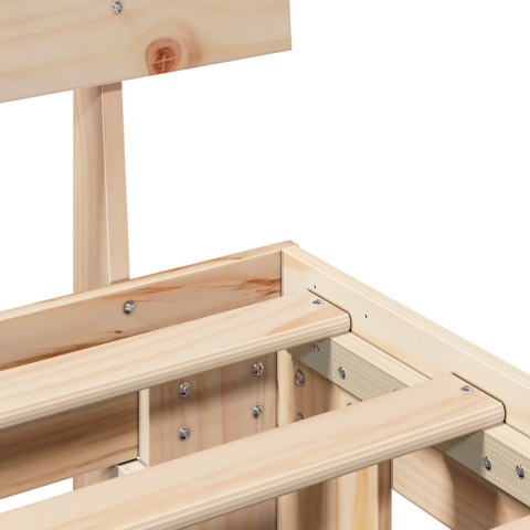 VidaXL Ramka łóżka Brązowy 200 x 200 cm Lite drewno sosnowe