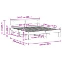 VidaXL Ramka łóżka Brązowy 200 x 200 cm Lite drewno sosnowe