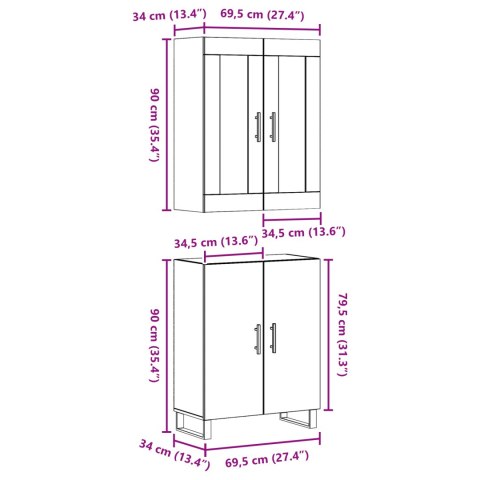 KOMODA Z PÓŁKĄ STARE DREWNO ŚREDNI