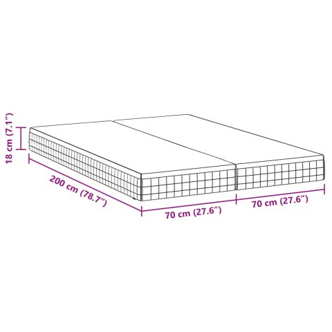 MATERACE 2 PCS BIAŁY SZARY 70X 200CM DZIANE TKANINA