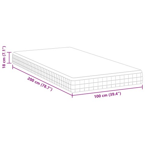 MATERACE BIAŁY SZARY 100X 200CM DZIANE TKANINA