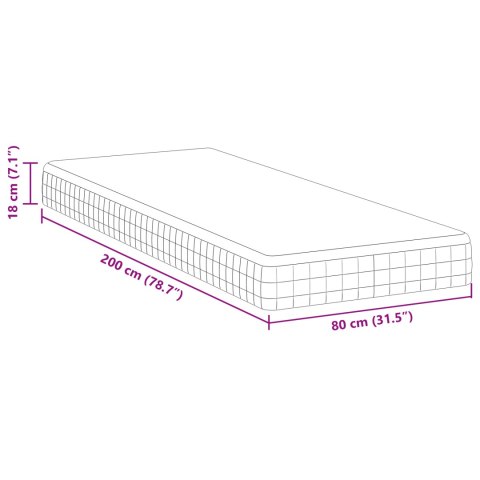 MATERACE BIAŁY SZARY 80X 200CM DZIANE TKANINA