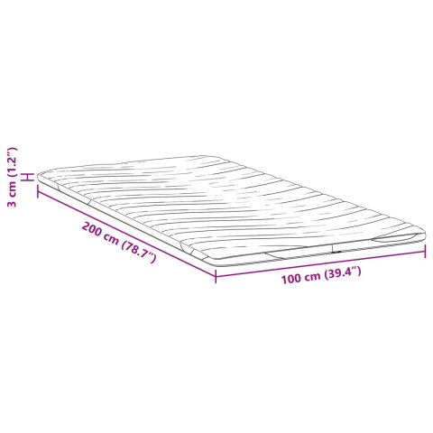 VidaXL Podkłady na materac Biały 100 x 200 cm Poliester bez kleju
