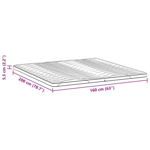 VidaXL Podkłady na materac Biały 160 x 200 cm Poliester bez kleju