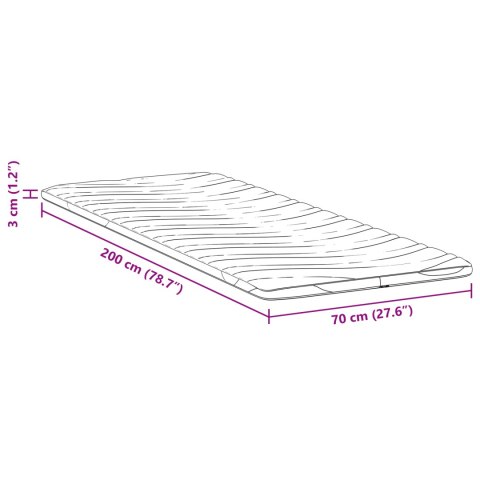 VidaXL Podkłady na materac Biały 70 x 200 cm Poliester bez kleju