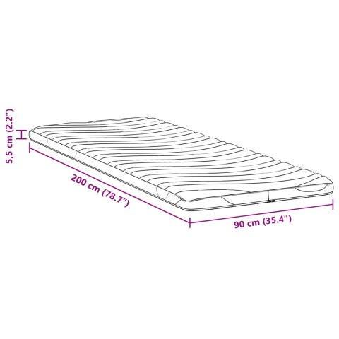 VidaXL Podkłady na materac Biały 90 x 200 cm Poliester bez kleju