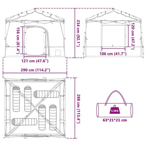 NAMIOT Z DACHEM INNY Z WENTYLACJĄ POWIETRZNĄ NIEBIESKI I CZARNY 290X288CM