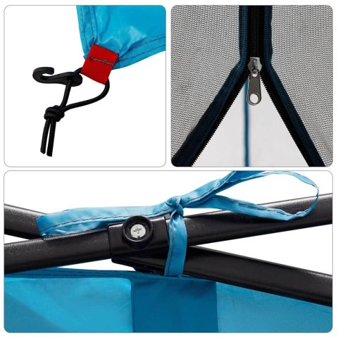 NAMIOT Z DACHEM INNY Z WENTYLACJĄ POWIETRZNĄ Z REGULACJĄ NIEBIESKI I CZARNY 303X303CM