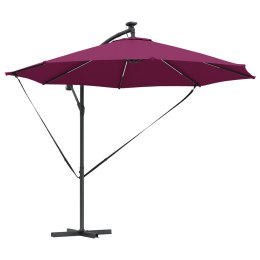 VidaXL Parasol banana na wysięgniku Bordowy 294 x 294 x 248 cm
