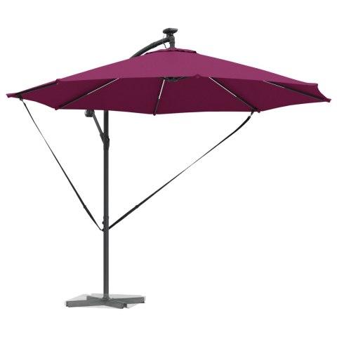 VidaXL Parasol banana na wysięgniku Bordowy 294 x 294 x 248 cm