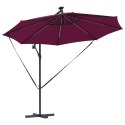 VidaXL Parasol banana na wysięgniku Bordowy 294 x 294 x 248 cm