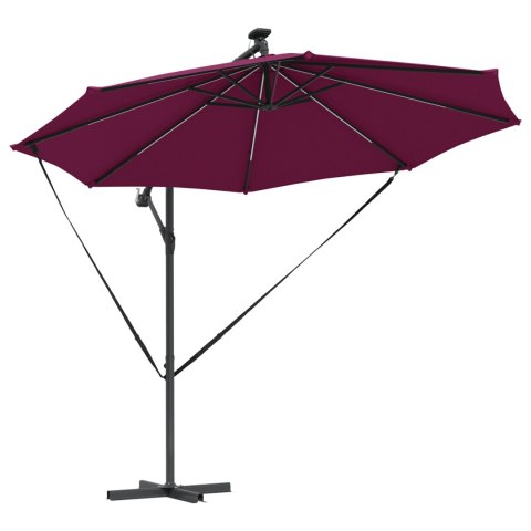 VidaXL Parasol banana na wysięgniku Bordowy 294 x 294 x 248 cm