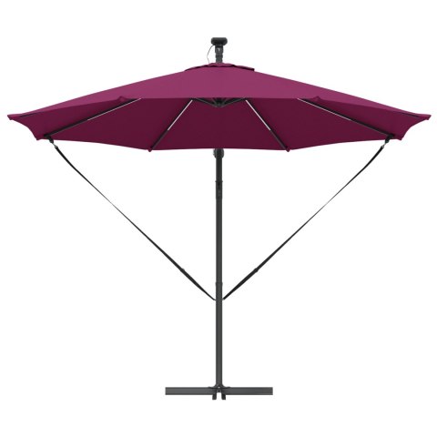 VidaXL Parasol banana na wysięgniku Bordowy 294 x 294 x 248 cm