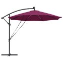 VidaXL Parasol banana na wysięgniku Bordowy 294 x 294 x 248 cm