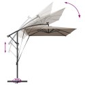 VidaXL Parasol banana na wysięgniku Ciemnoszary 294 x 200 x 254 cm