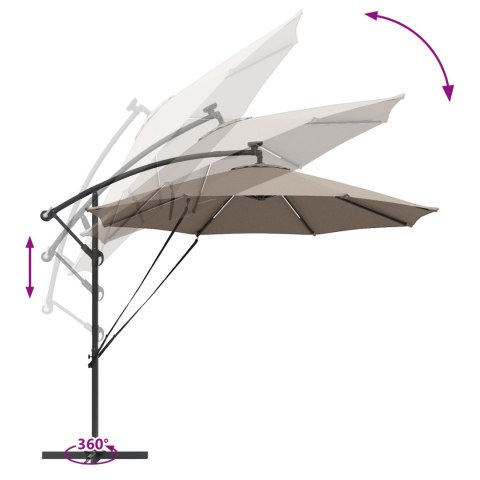 PARASOL BANANA NA WYSIĘGNIKU CIEMNOSZARY 294X294X248CM