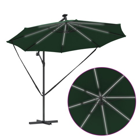 VidaXL Parasol banana na wysięgniku Zielony 294 x 294 x 248 cm