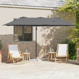 PARASOL OGRODOWY Z BOCZNYM SŁUPEM ANTRACYT 372X198X253CM DUŻA CZASZA