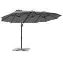 PARASOL OGRODOWY Z BOCZNYM SŁUPEM ANTRACYT 372X198X253CM DUŻA CZASZA