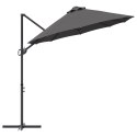 PARASOL OGRODOWY Z BOCZNYM SŁUPEM ANTRACYT 372X198X253CM DUŻA CZASZA