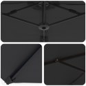 PARASOL OGRODOWY Z BOCZNYM SŁUPEM Z BLOKADĄ CZARNY DUŻY