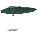 PARASOL OGRODOWY Z BOCZNYM SŁUPEM ZIELONY 372X198X253CM DUŻA CZASZA