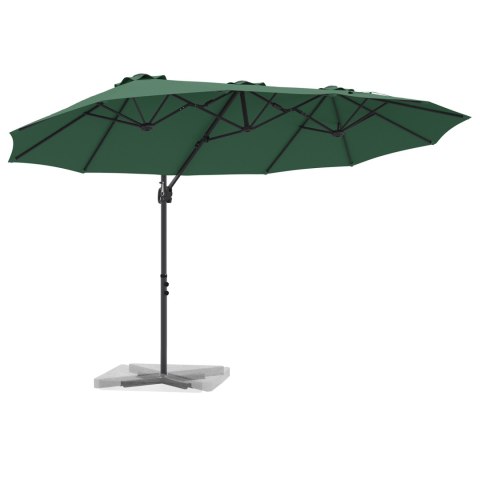 PARASOL OGRODOWY Z BOCZNYM SŁUPEM ZIELONY 372X198X253CM DUŻA CZASZA