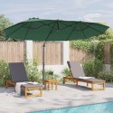 PARASOL OGRODOWY Z BOCZNYM SŁUPEM ZIELONY 372X198X253CM DUŻA CZASZA
