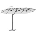 PARASOL OGRODOWY Z BOCZNYM SŁUPEM PIASKOWY 372X198X253CM