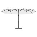 PARASOL OGRODOWY Z BOCZNYM SŁUPEM PIASKOWY 372X198X253CM