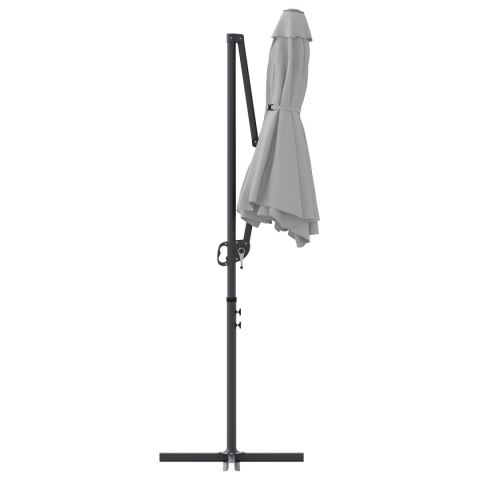 PARASOL OGRODOWY Z BOCZNYM SŁUPEM PIASKOWY 372X198X253CM