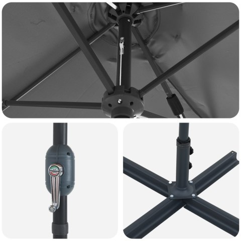 PARASOLKA OGRODOWA ANTRACYT 380X196X235CM