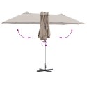 PARASOLKA OGRODOWA CIEMNOSZARY 380X196X235CM
