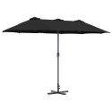 PARASOL OGRODOWY CZARNY 380X196X235CM DUŻA CZASZA