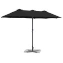 PARASOL OGRODOWY CZARNY 380X196X235CM DUŻA CZASZA