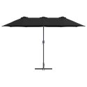 PARASOL OGRODOWY CZARNY 380X196X235CM DUŻA CZASZA