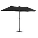 PARASOL OGRODOWY CZARNY 380X196X235CM DUŻA CZASZA