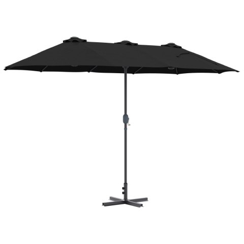 PARASOL OGRODOWY CZARNY 380X196X235CM DUŻA CZASZA