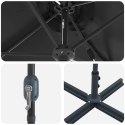 PARASOL OGRODOWY CZARNY 380X196X235CM DUŻA CZASZA