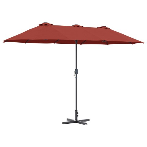 PARASOL OGRODOWY TERAKOTA 380X196X235CM PODWÓJNA CZASZA