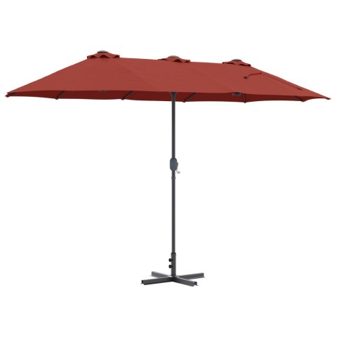 PARASOL OGRODOWY TERAKOTA 380X196X235CM PODWÓJNA CZASZA