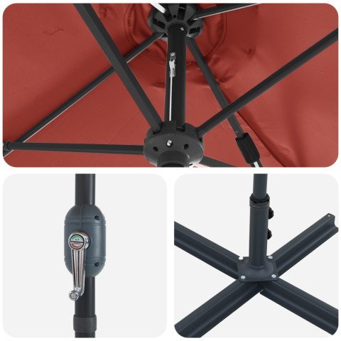 PARASOL OGRODOWY TERAKOTA 380X196X235CM PODWÓJNA CZASZA