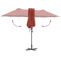 PARASOL OGRODOWY TERAKOTA 380X196X235CM PODWÓJNA CZASZA