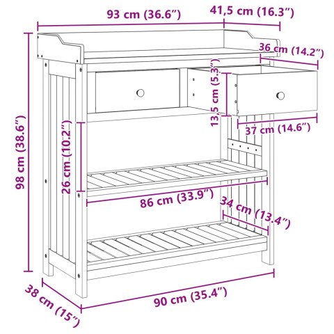 SZAFKA OGRODOWA Z SZUFLADĄ Z PÓŁKĄ Z M BRĄZOWY 78X36.5X78CM